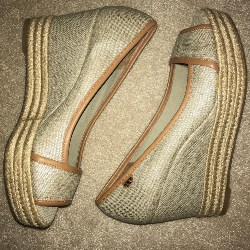 Tory Burch Tan Wedges